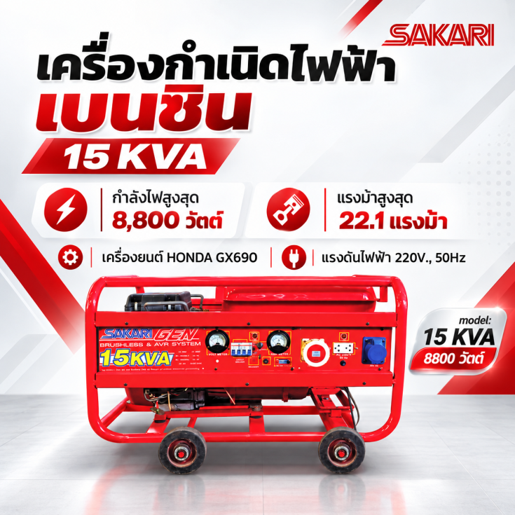 เครื่องปั่นไฟ HONDA 15 KVA HONDA